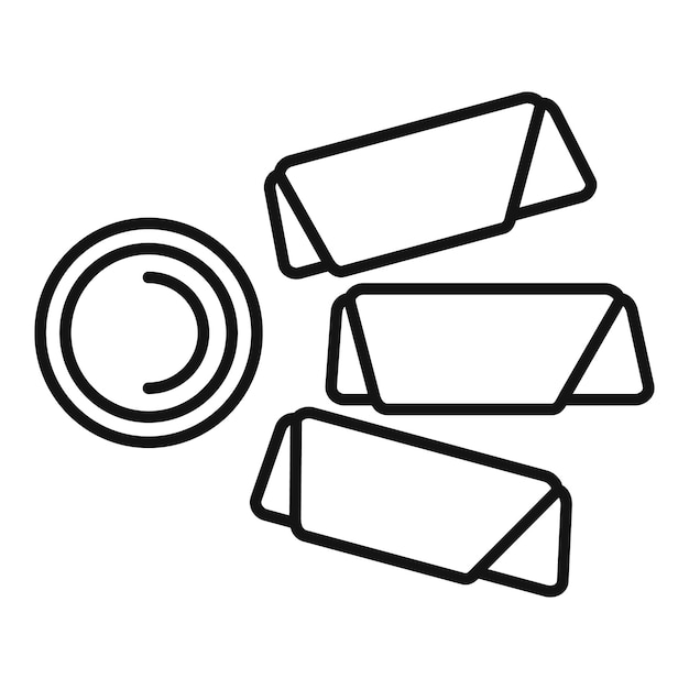 Rollos de primavera con icono de salsa comida asiática ilustración de línea delgada
