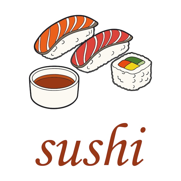 Rollos de sushi con caviar de queso de salmón