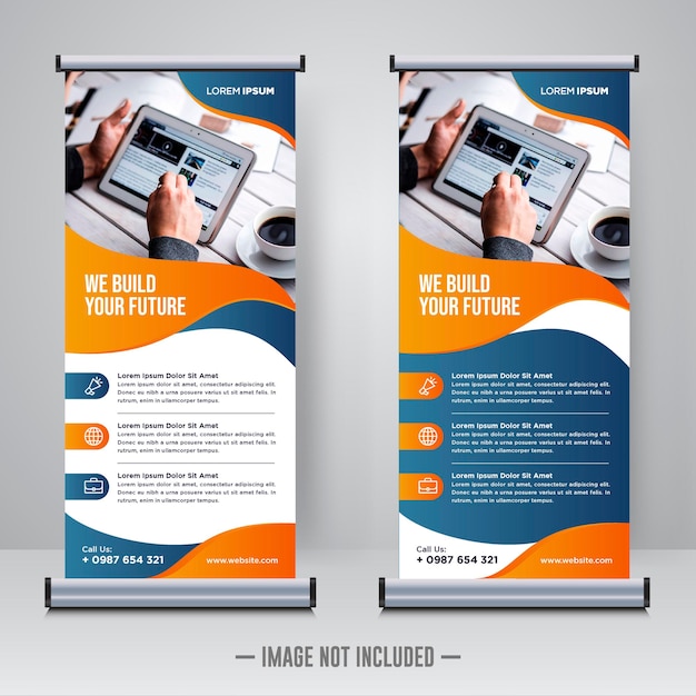Rollup corporativo o plantilla de diseño de banner X