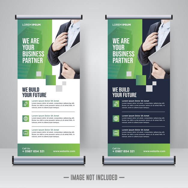 Rollup corporativo o plantilla de diseño de banner X