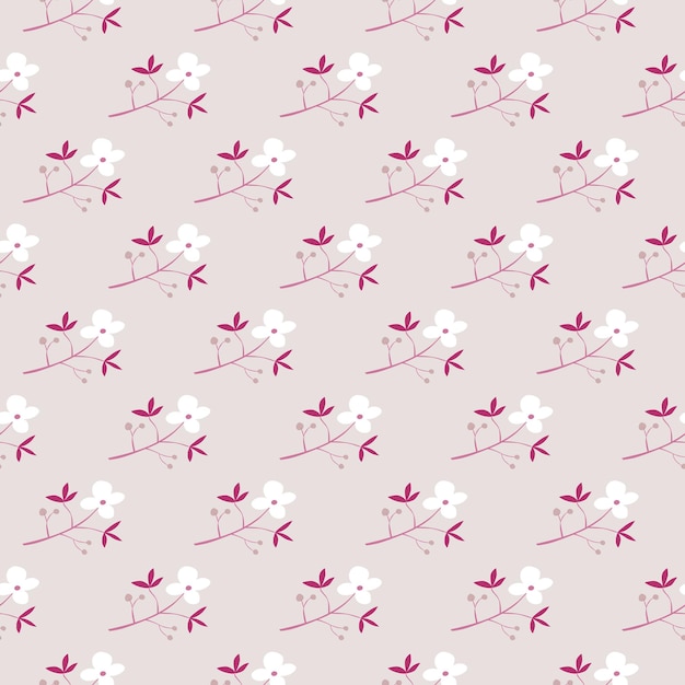 Romántico dibujado a mano flor de patrones sin fisuras Papel tapiz floral abstracto simple Doodle plantas fondo sin fin