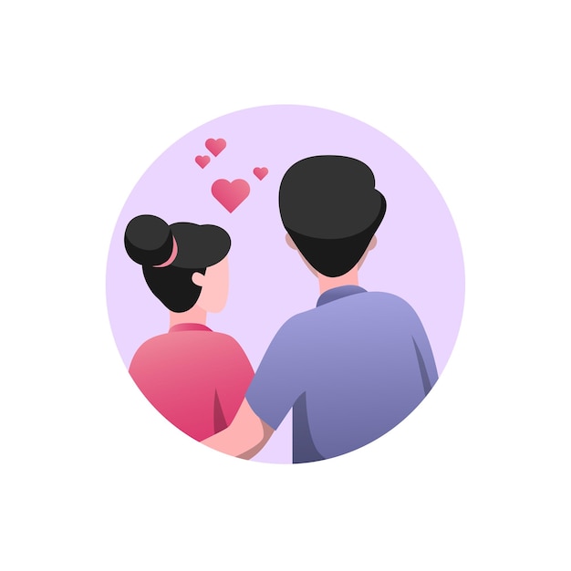 Romántico icono del día de San Valentín para los enamorados