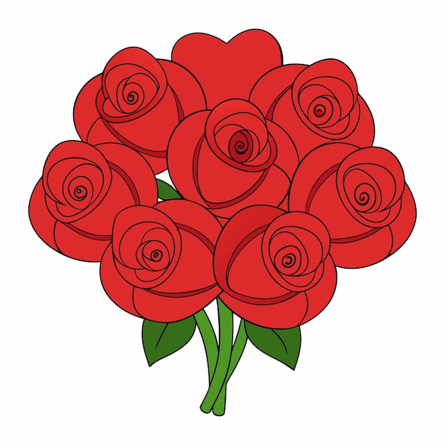 Romántico ramo de rosas rojas