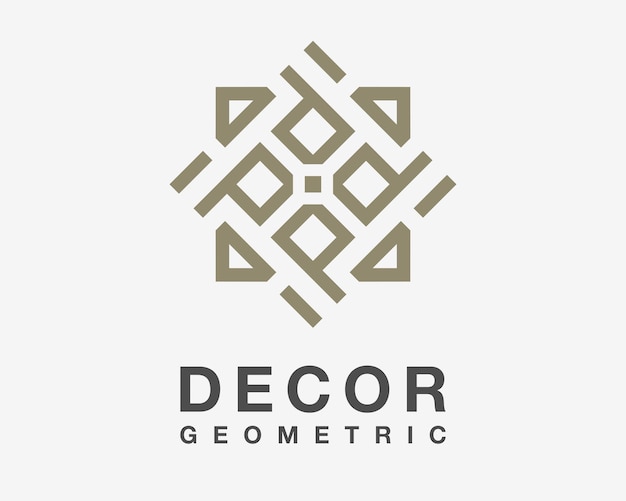 Rombo Decoración Geométrica Decorativa Simetría Línea Ornamental Elegante Diseño De Logotipo Vectorial Simple