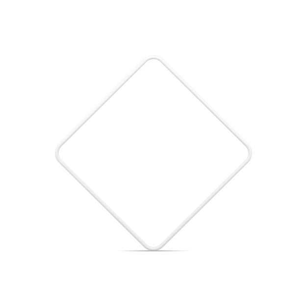 Rombo metálico blanco marco creativo presentación del límite diseño decorativo vector realista