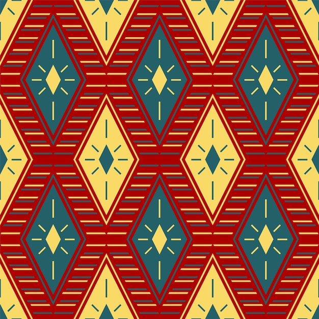 Rombo motivo ikat textil impresión vector patrón sin costuras