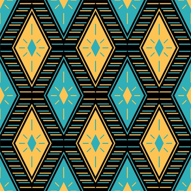 Rombo motivo ikat textil impresión vector patrón sin costuras
