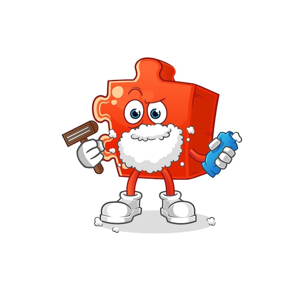 Rompecabezas afeitado vector de vello facial cartoon characterxA