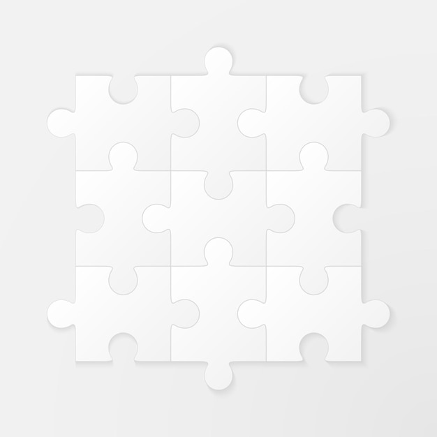 Vector rompecabezas en blanco simple vector de nueve piezas