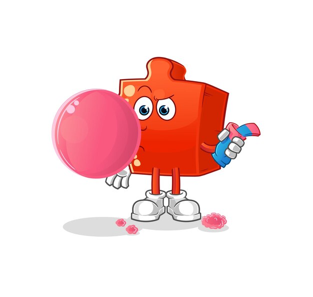 Rompecabezas chicle vector cartoon characterxA
