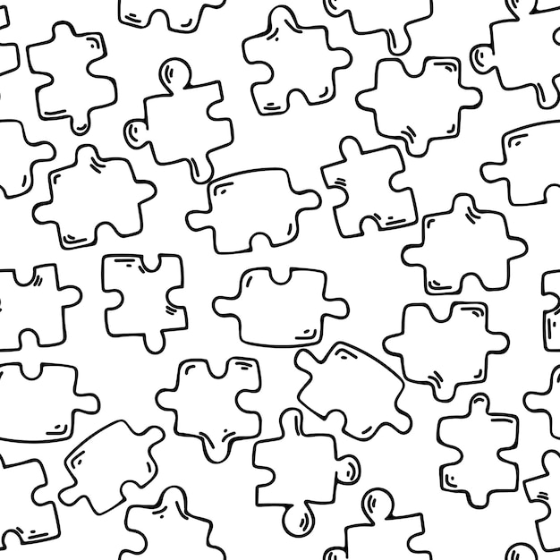 Rompecabezas de color vector de fondo y textura Patrón transparente de vector para niños telas ropa papel pintado vivero Dibujo a mano