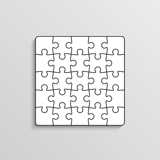 Rompecabezas. cuadrícula de con 25 piezas. ilustración vectorial | Vector