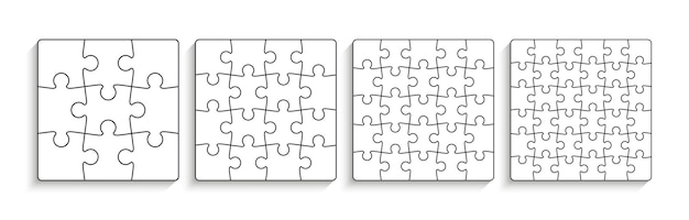 Rompecabezas. Cuadrícula de rompecabezas con 500 piezas. ilustración vectorial