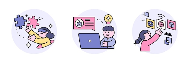 Rompecabezas de datos de inteligencia artificial e información en línea y análisis de datos
