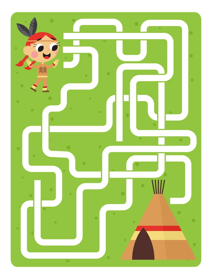 Vector rompecabezas de laberinto para niños. página de actividad de pista mixta. página para colorear para niños.