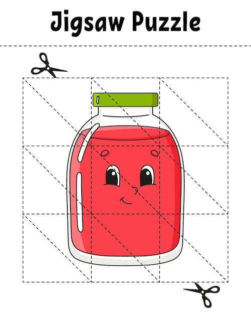 rompecabezas Página para colorear para niños Ilustración vectorial