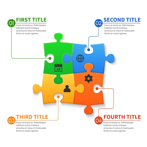 Rompecabezas piezas vector infografía concepto de negocio