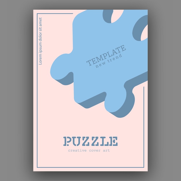 Un rompecabezas Una plantilla para una portada de cartel o diseño de interiores Una composición simple para una idea creativa