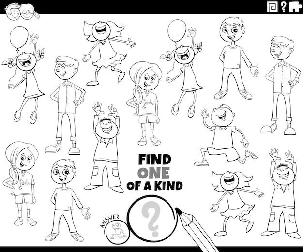 Un rompecabezas único con dibujos animados para niños y adolescentes