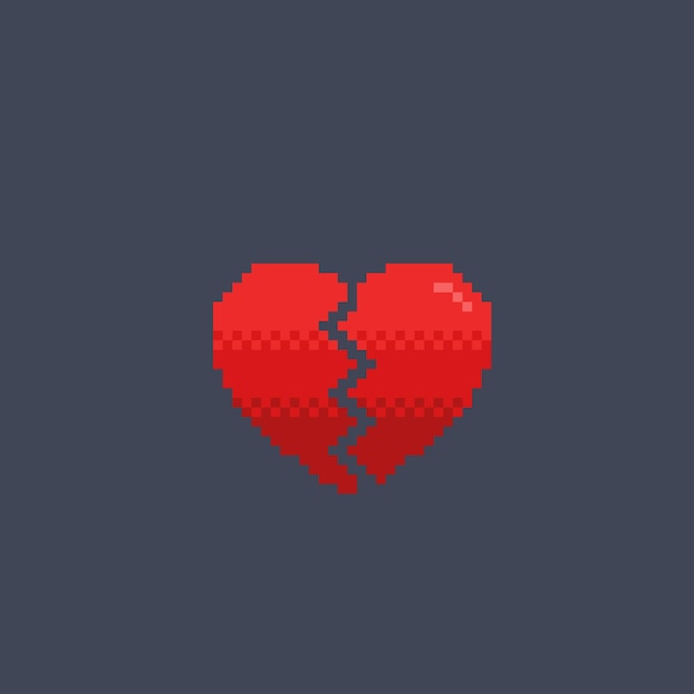 rompiendo el corazón en estilo pixel art