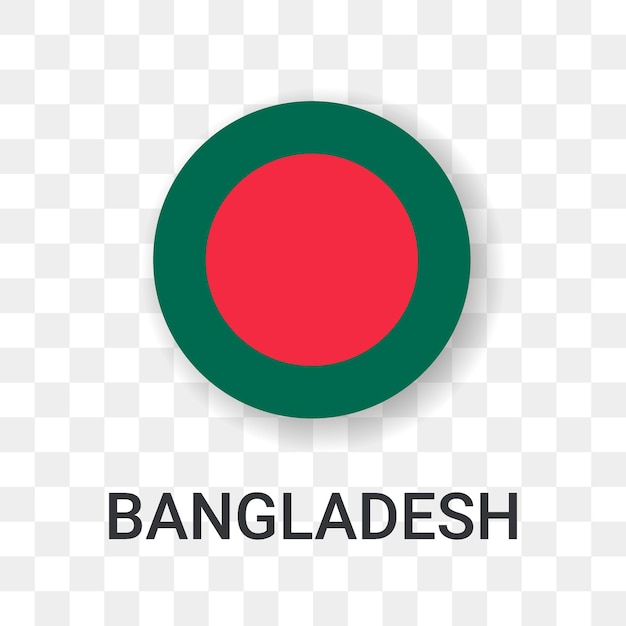 Ronda Bandera de Bangladesh Vector Icono Ilustración Aislada