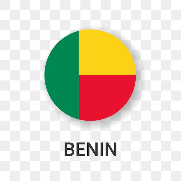 Ronda bandera de benin vector icono ilustración aislada