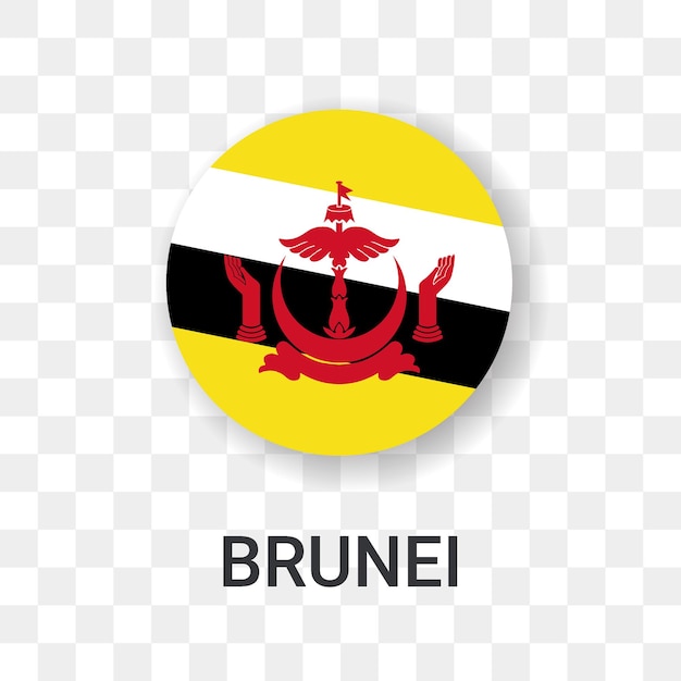 Ronda Bandera de Brunei Vector Icono Ilustración Aislada