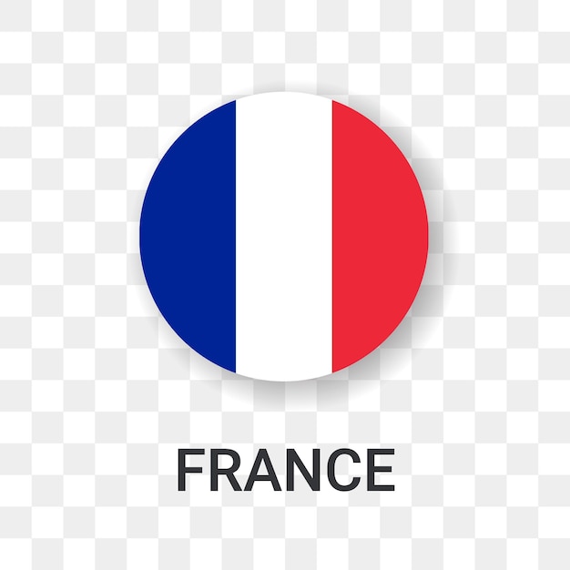Ronda Bandera de Francia Vector Icono Ilustración Aislada