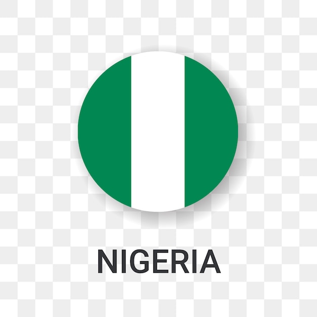 Ronda Bandera de Nigeria Vector Icono Ilustración Aislada