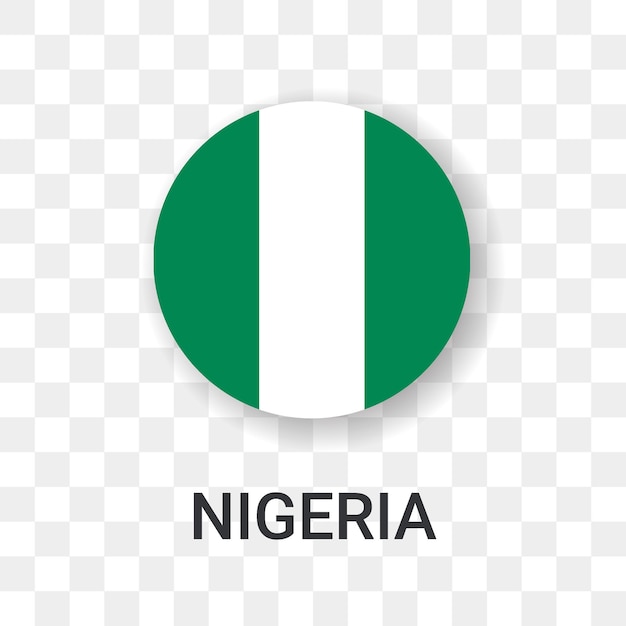 Ronda bandera de nigeria vector icono ilustración aislada