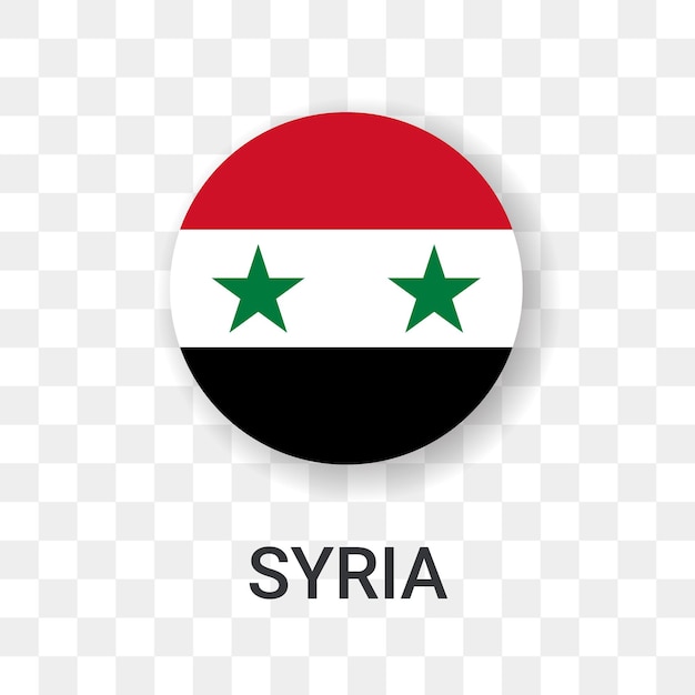 Ronda Bandera de Siria Vector Icono Ilustración Aislada