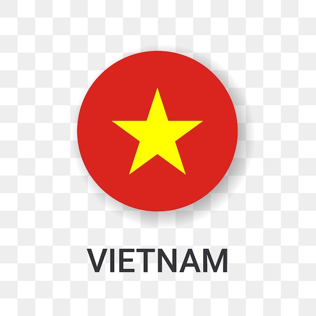 Ronda Bandera de Vietnam Vector Icono Ilustración Aislada