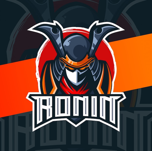 Ronin samurai mascota esport logo