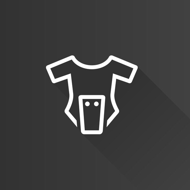 Ropa de bebé color plano icono larga sombra vector ilustración