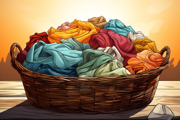 Vector ropa brillante en la cesta de la ropa aislada sal de textiles y tela sobre fondo blanco en el turco