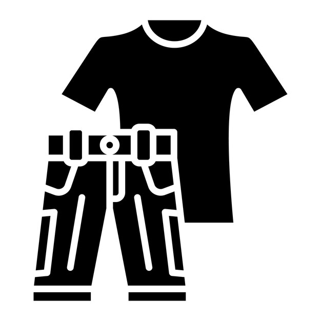Ropa deportiva Glifo Ilustración negra sólida