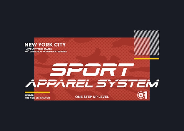 ropa deportiva tipografía moderna diseño abstracto ilustración vectorial