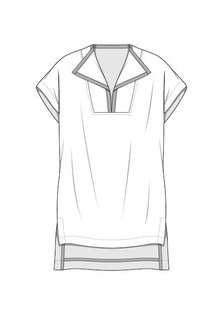 Ropa dibujada a mano vestido estilo de moda falda contorno ilustración