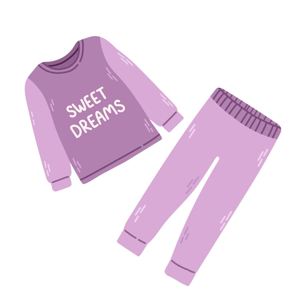 Vector ropa de dormir para niñas pijama, camisón, traje de dormir, ilustración vectorial aislada eps 10