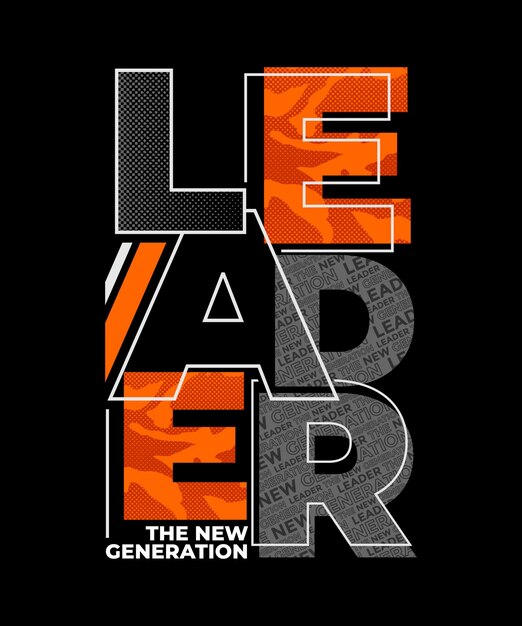 Ropa de eslogan de tipografía de líder diseño abstracto ilustración de impresión vectorial