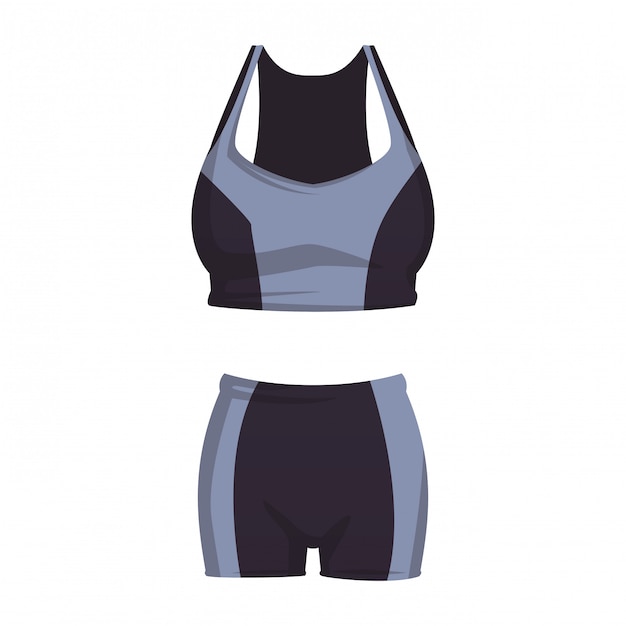 Vector ropa fitness para mujer.