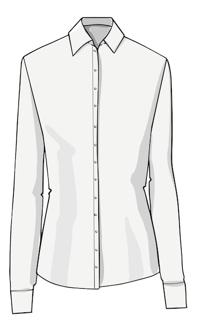 Vector ropa formal con cuello y botones, ropa aislada para oficina o trabajo. moda y ropa moderna hecha de material natural. traje de uniforme, parte superior con mangas. vector en estilo plano