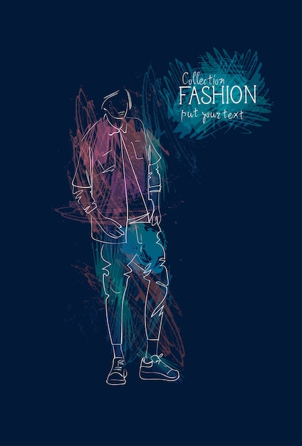 Vector ropa de hombre colección de moda