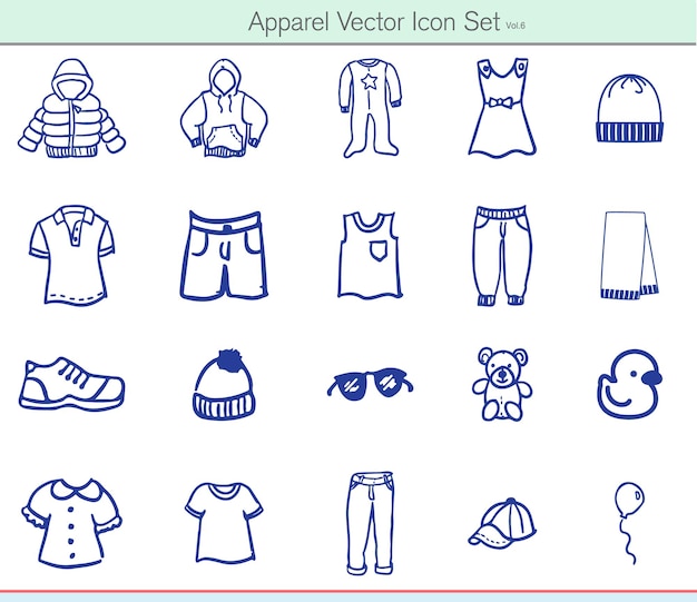 Ropa Icono Vector Vestido Icono de ropa Icono de vestido Arte de vestido Niños niños niñas niños vestido