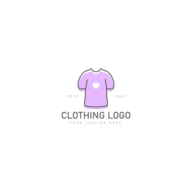 Ropa con ilustración de icono de diseño de logotipo de línea de amor