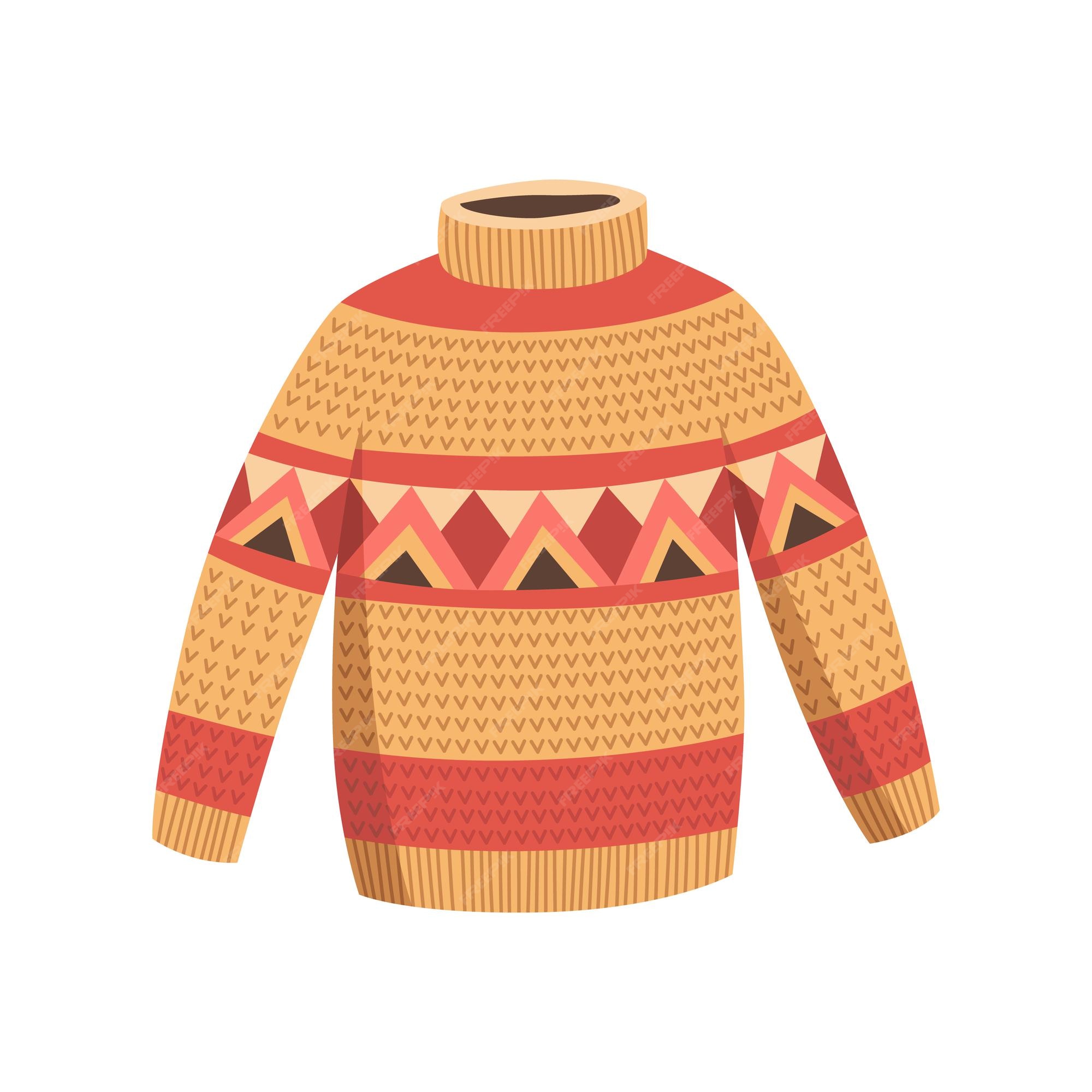 Ropa de invierno tejida aislado sobre fondo blanco - de pasatiempo de tejer. hobby hecho a mano, ropa de moda para climas fríos. | Vector Premium