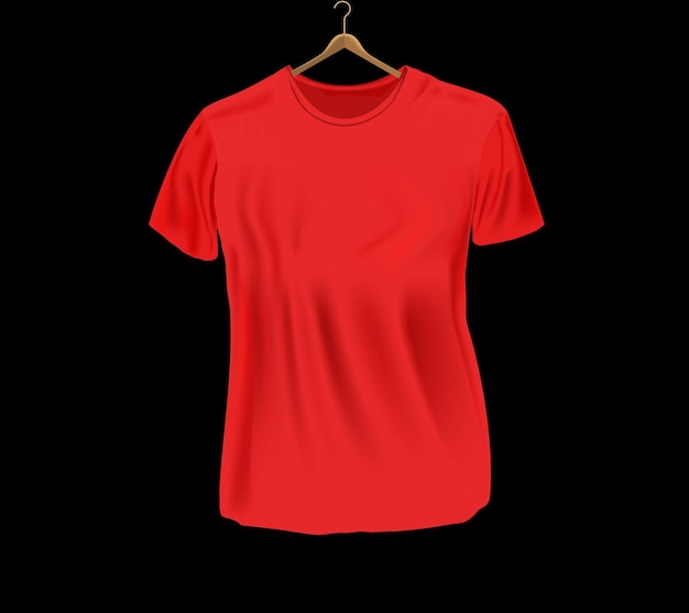 ropa limpia para hombres y mujeres camiseta en blanco de color rojo plantilla de vistas delanteras
