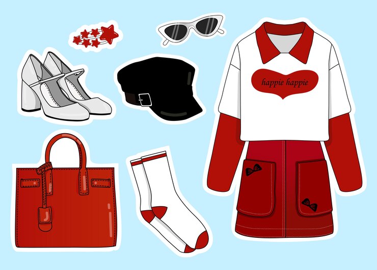 Ropa de navidad de invierno para niñas ilustración vectorial