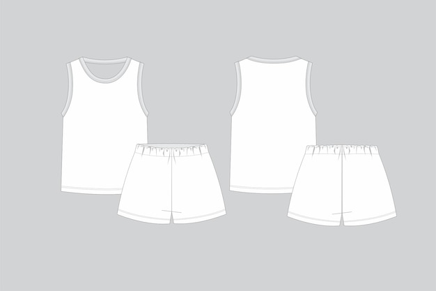 ropa para niños vector ropa para niños dibujo para niños camiseta de tanque vector pantalones cortos para niños vector