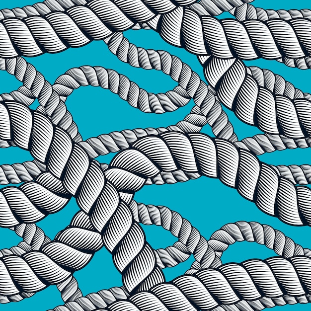 Ropa de patrón sin costura tejida vectorial fondo ilustrativo abstracto Ropa marina enredada diseño sin fin Utilizable para papel tapiz de tela envoltura web e impresión